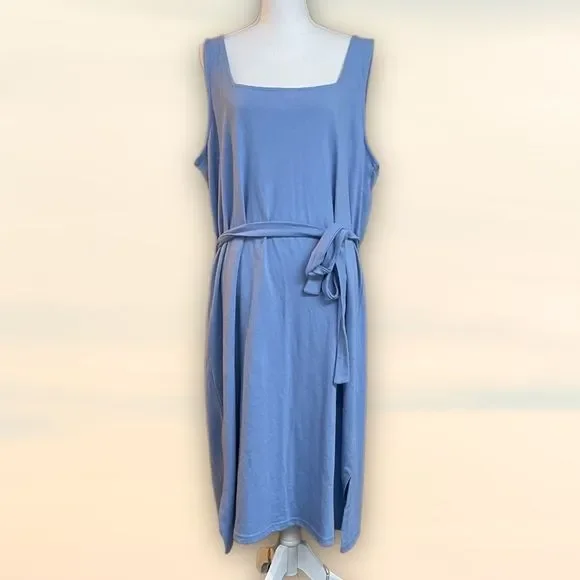 GAP Factory | Dresses | Nwt Gapfactoryknit Square Neck Midi Dress Light  Blue Size Xxl | Poshmark